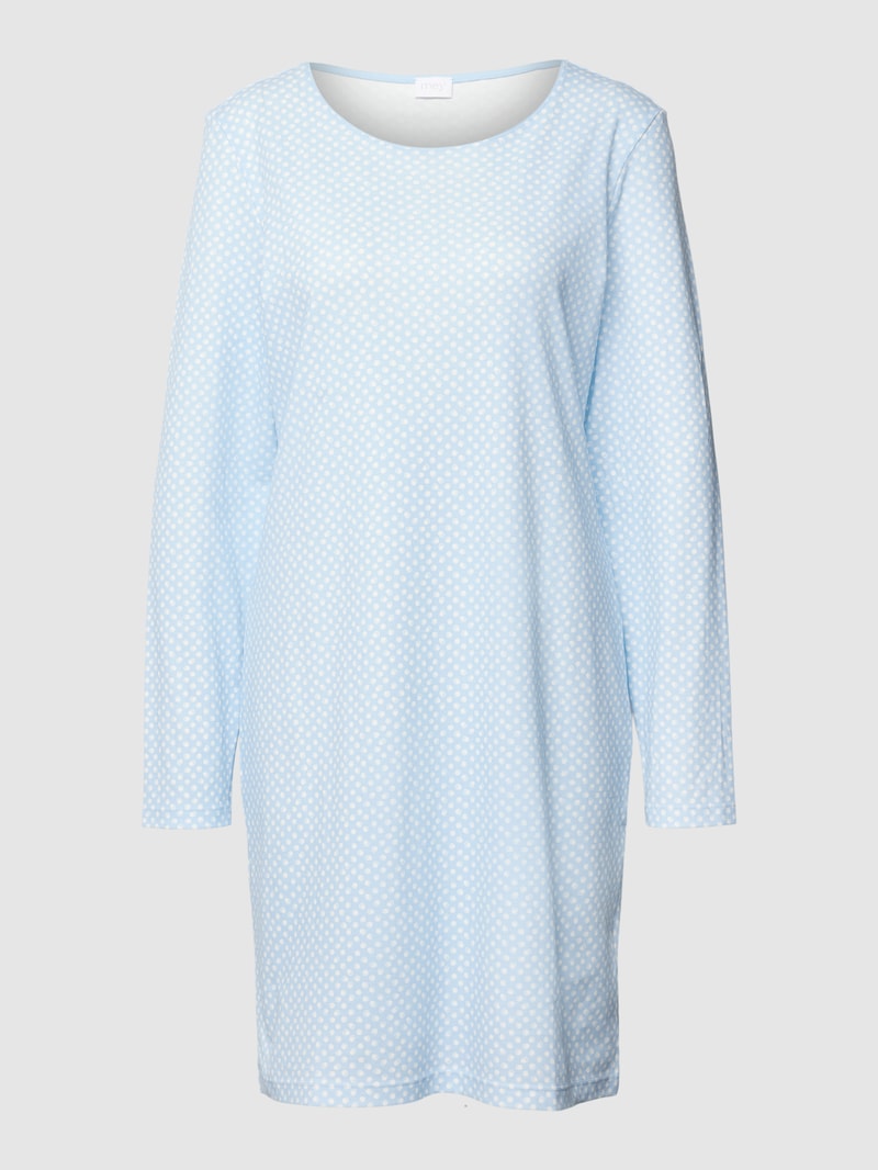 Nachthemd mit Allover-Muster Modell 'Emelie' in hellblau