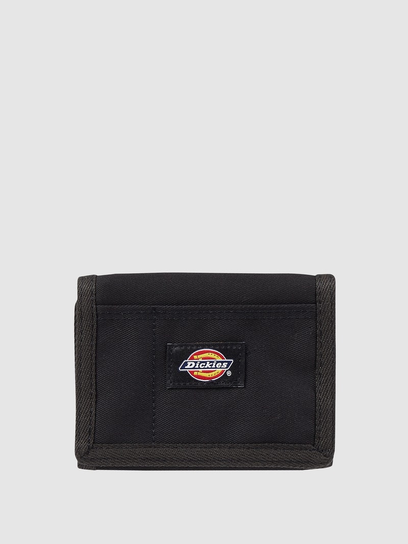 Portemonnaie mit Label-Detail Modell 'KENTWOOD' in schwarz