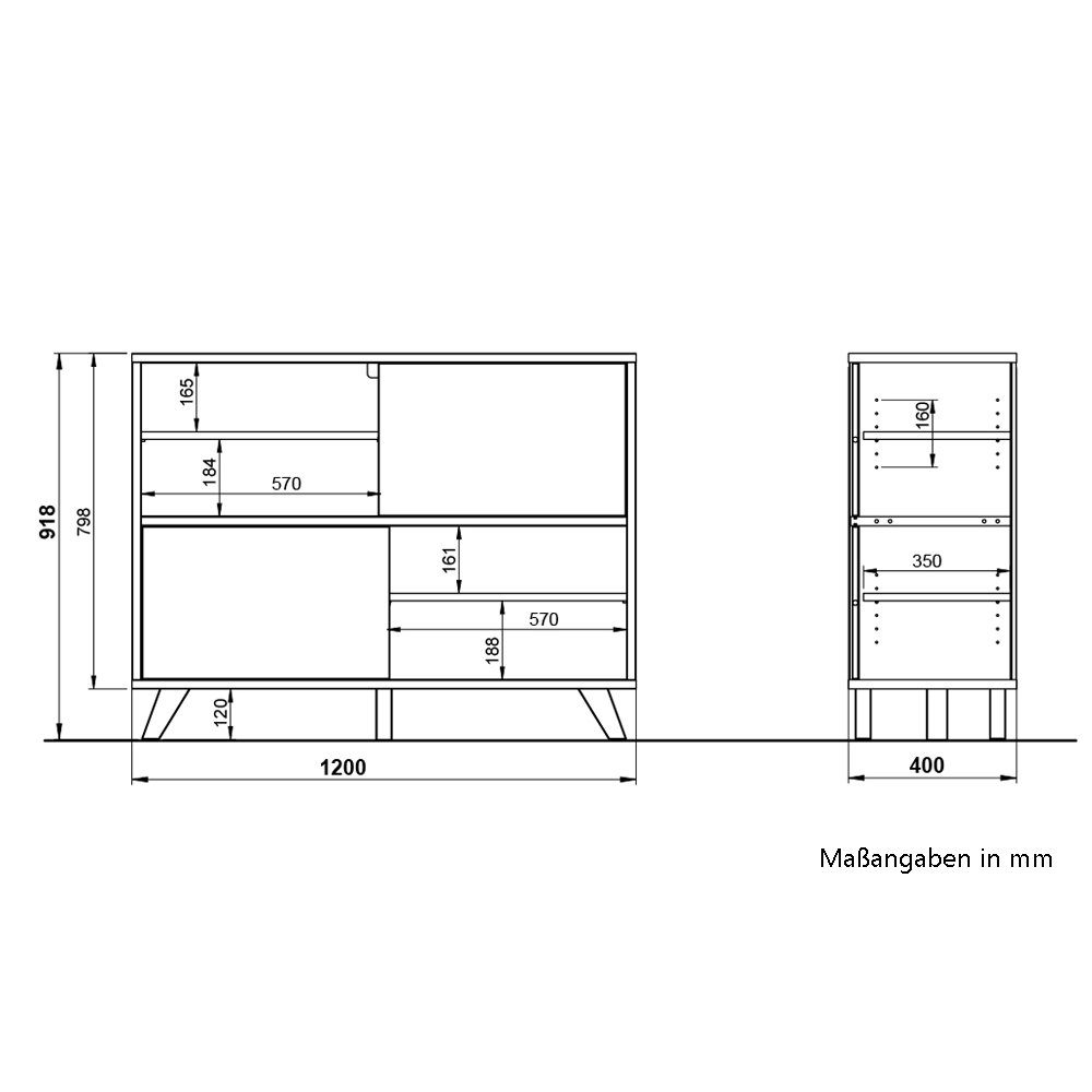 Lomadox Aktenregal HOLM-01, Aktenschrank Set weiß mit Absetzungen in Navarra Eiche Nb.