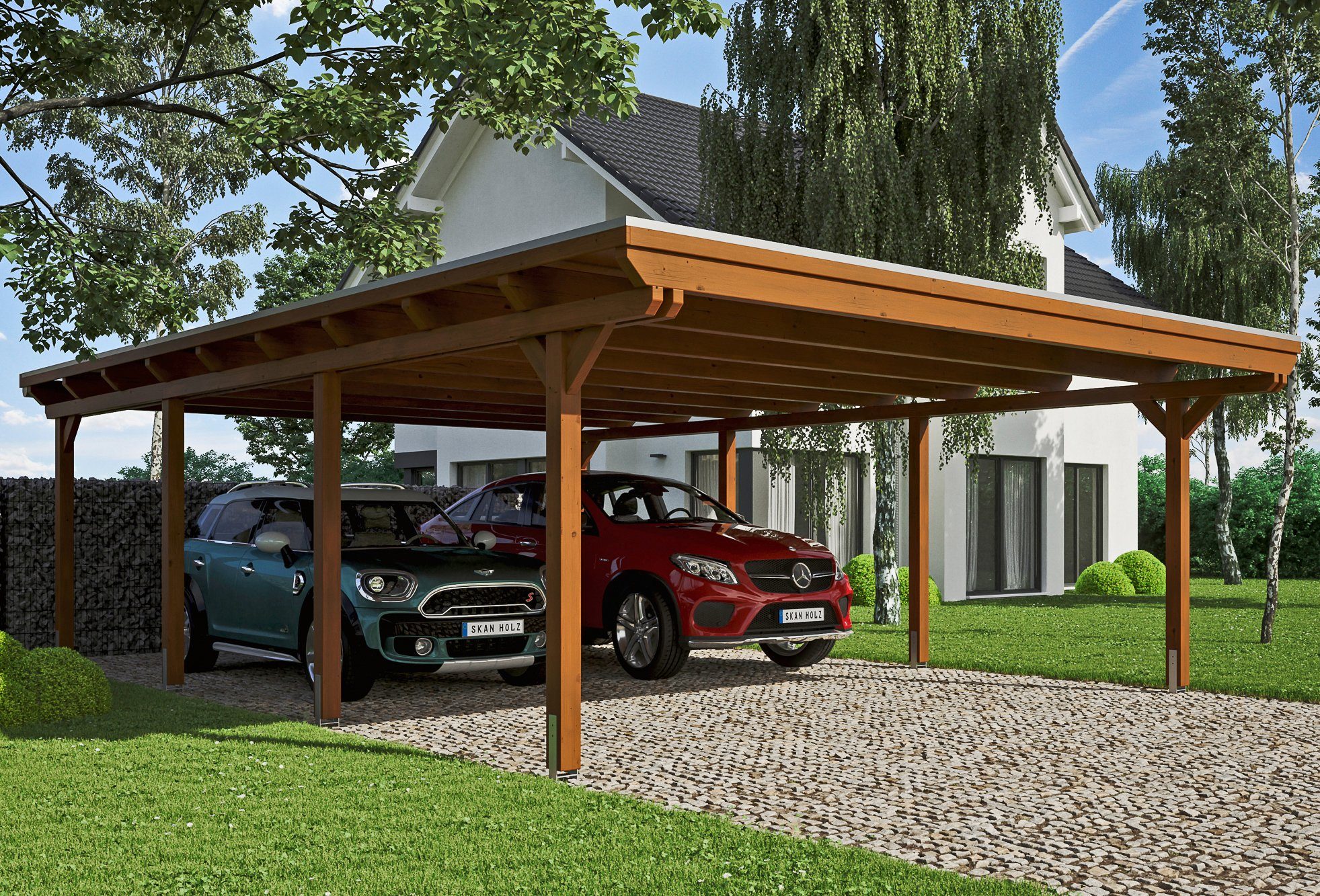 Skanholz Doppelcarport Emsland, BxT: 613x846 cm, 223 cm Einfahrtshöhe