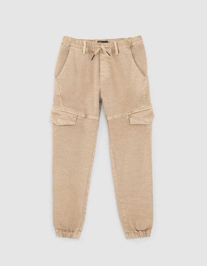 Pantalon BATTLE beige taille élastiquée garçon