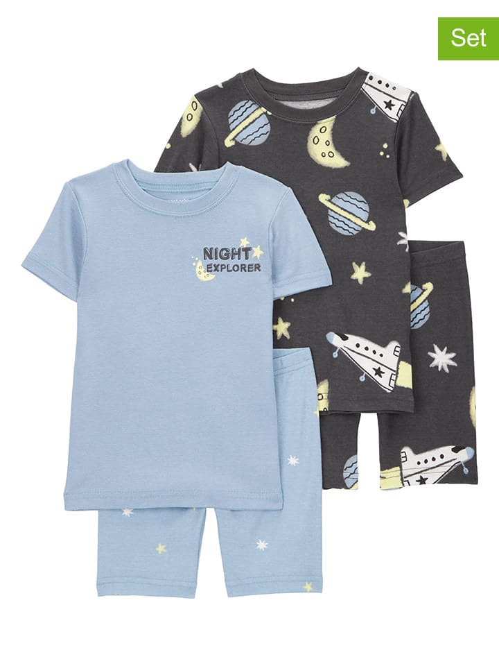 carter's 2er-Set: Pyjamas in Anthrazit/ Hellblau günstig kaufen
