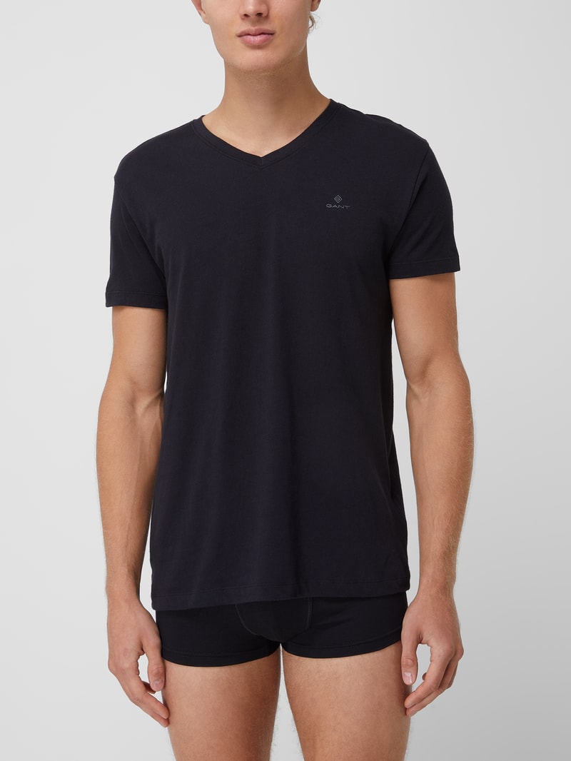 T-Shirt aus Baumwolle im 2er-Pack in schwarz