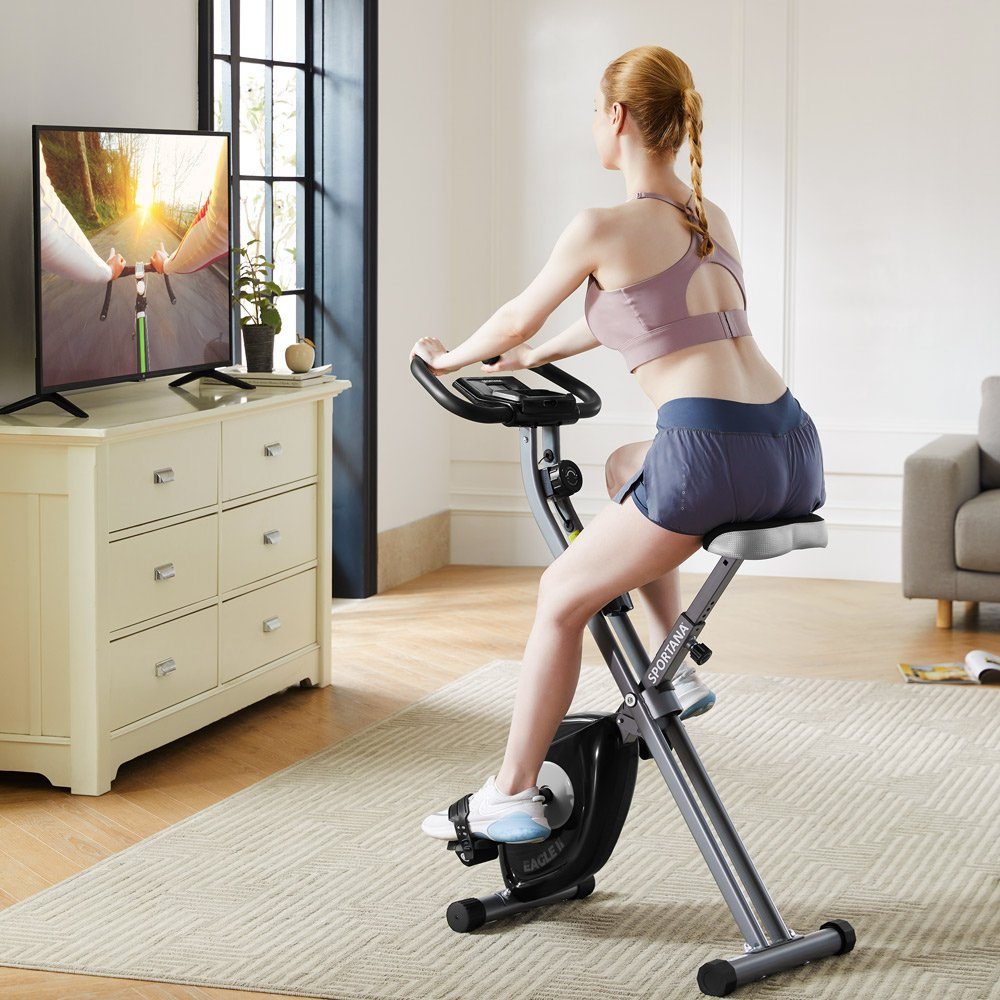 Sportana Heimtrainer Fitnessbike, Heimtrainer Eagle 2 klappbar 10 Stufen 7 Sitzhöhen LCD Display 2