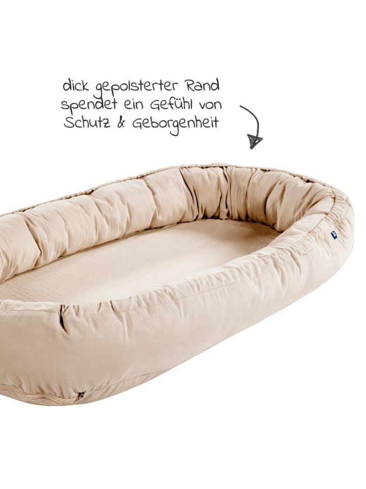 Alvi Schlummer-Nestchen Musselin mit klimaregulierender in beige günstig kaufen onesize