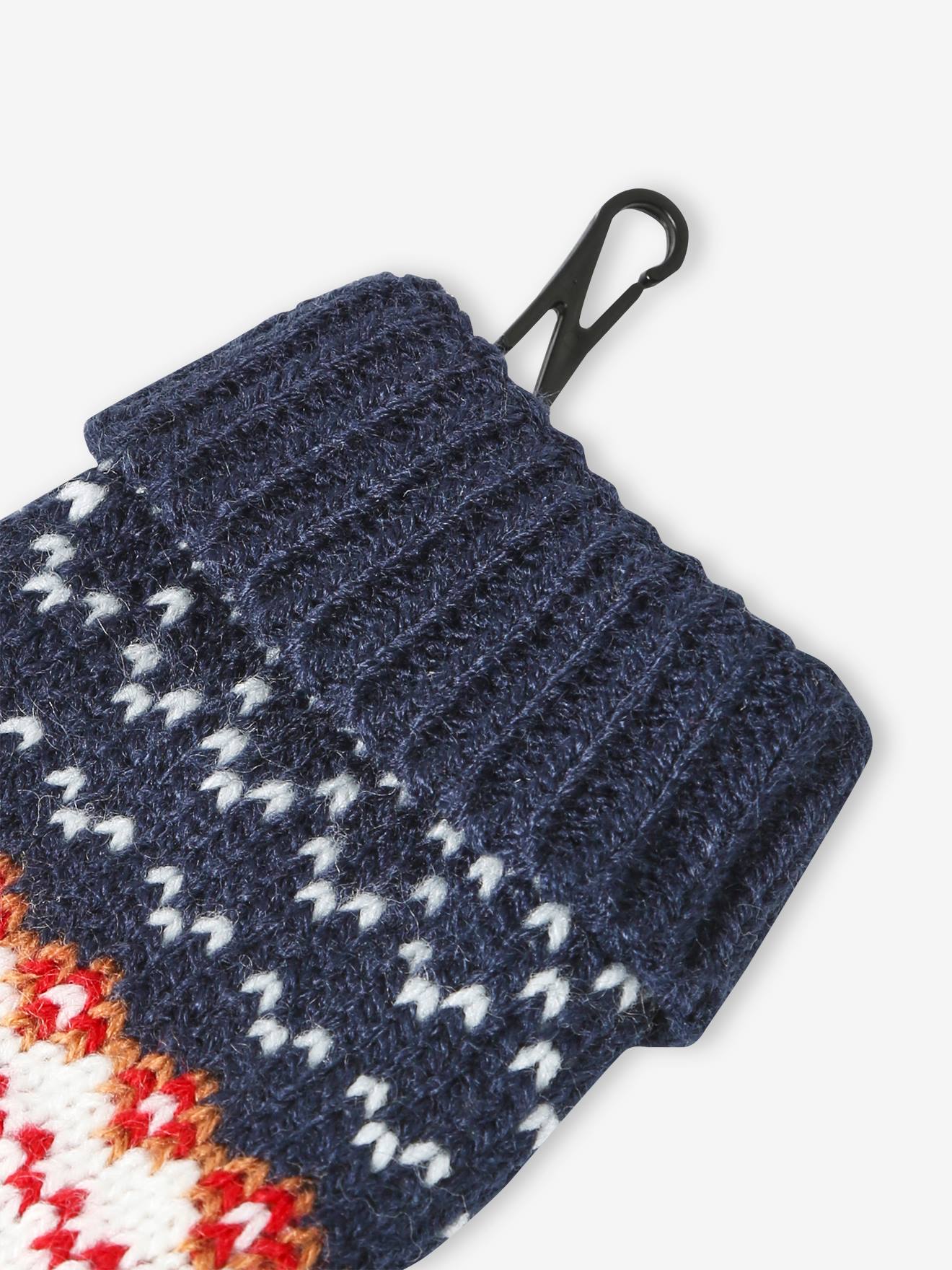 Vertbaudet Jungen Baby Weihnachts-Geschenkset: Mütze, Fäustlinge & Rundschal - marine