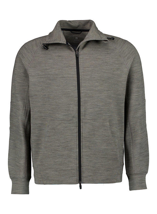 BOGGI MILANO, Sweatjacke, Wolle-Mikrofaser, grau meliert