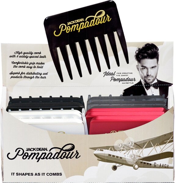 Denman Jack Dean Pompadour Kämme, 24er Display Kamm
