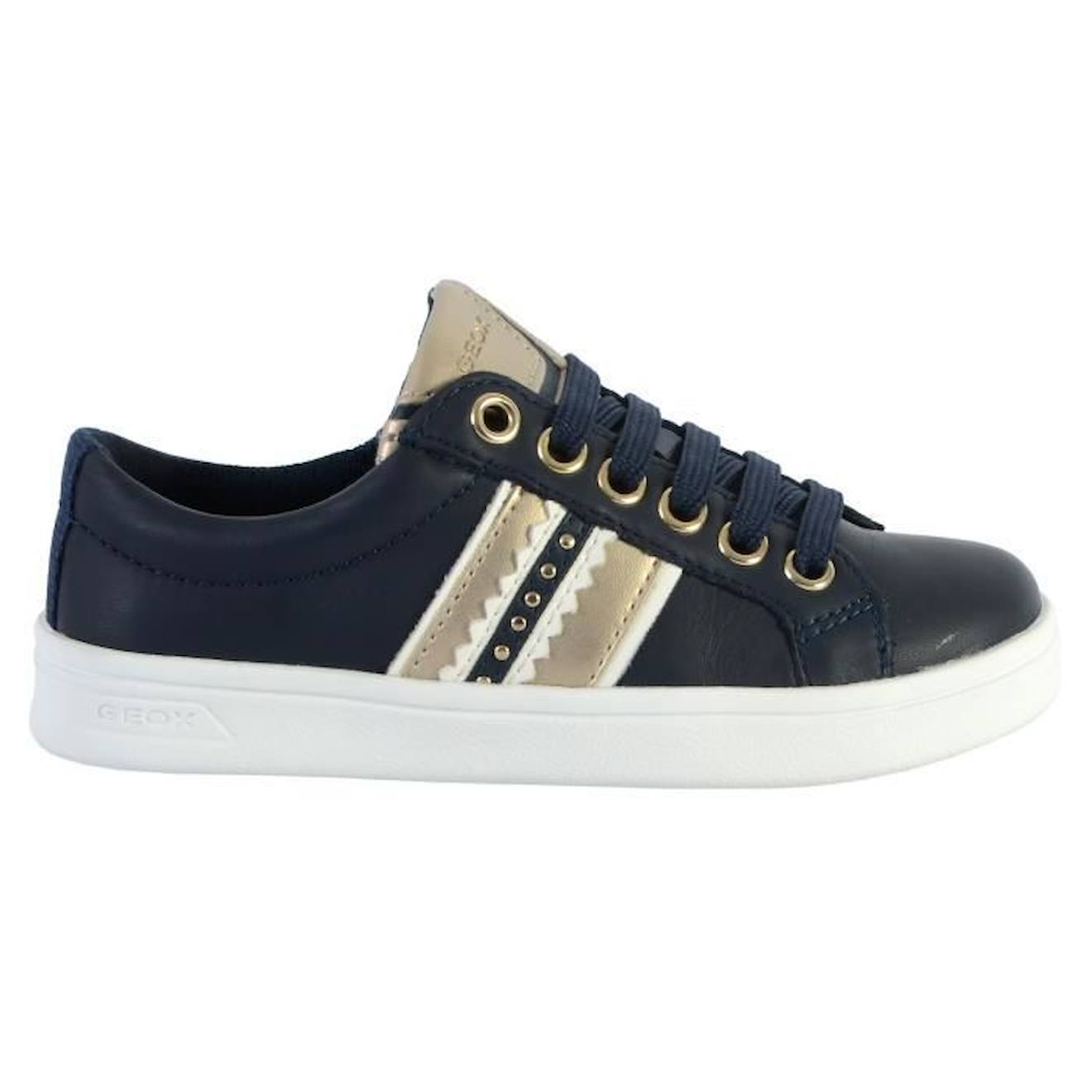 Basket Cuir Enfant Geox Drock bleu