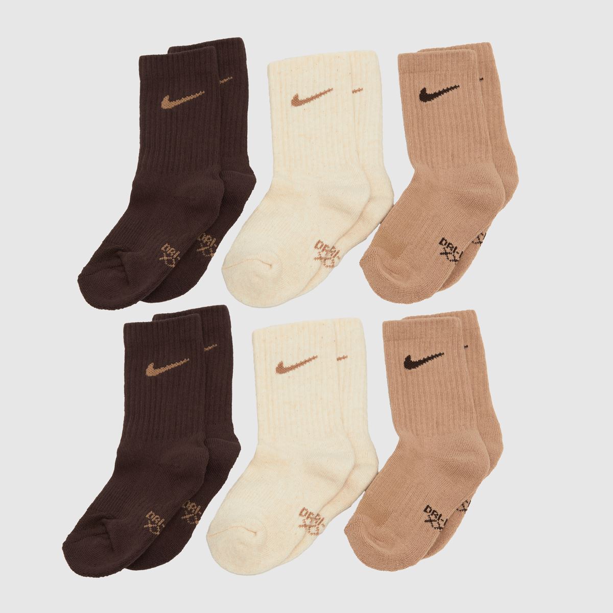 Nike bruna barnstrumpor i 6-pack