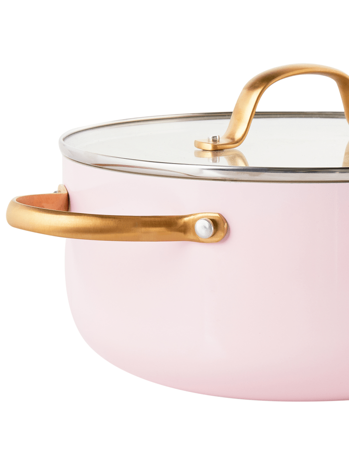 Beliani 7-tlg Kochgeschirr ELITE PRO in Rosa/Gold/Weiß günstig kaufen onesize