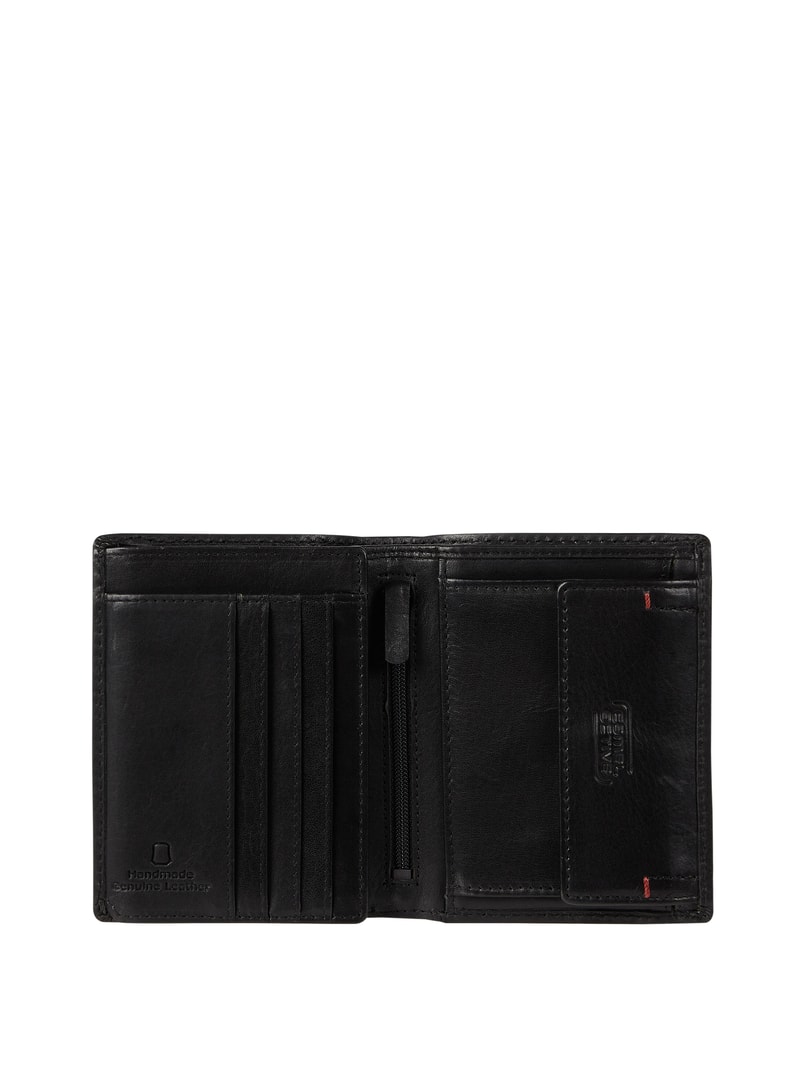 Portemonnaie aus Leder in Vintage-Optik in schwarz