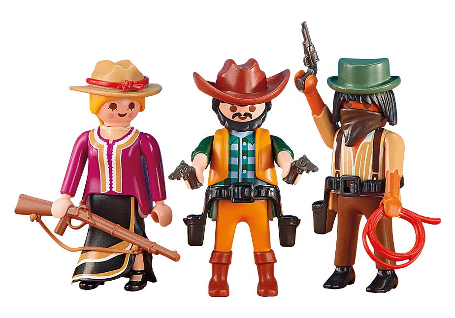 2 Cowboys mit Cowgirl
