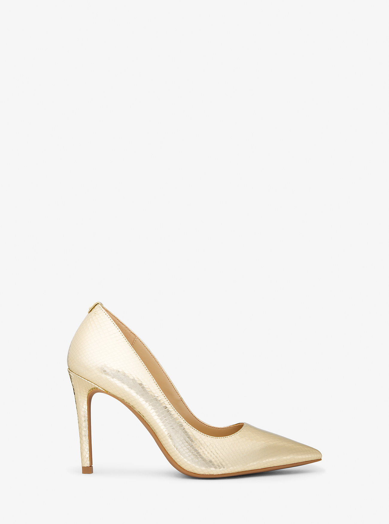 Alina Flex Metallic Slangepreget Lærpumps - BLEKEGYLL