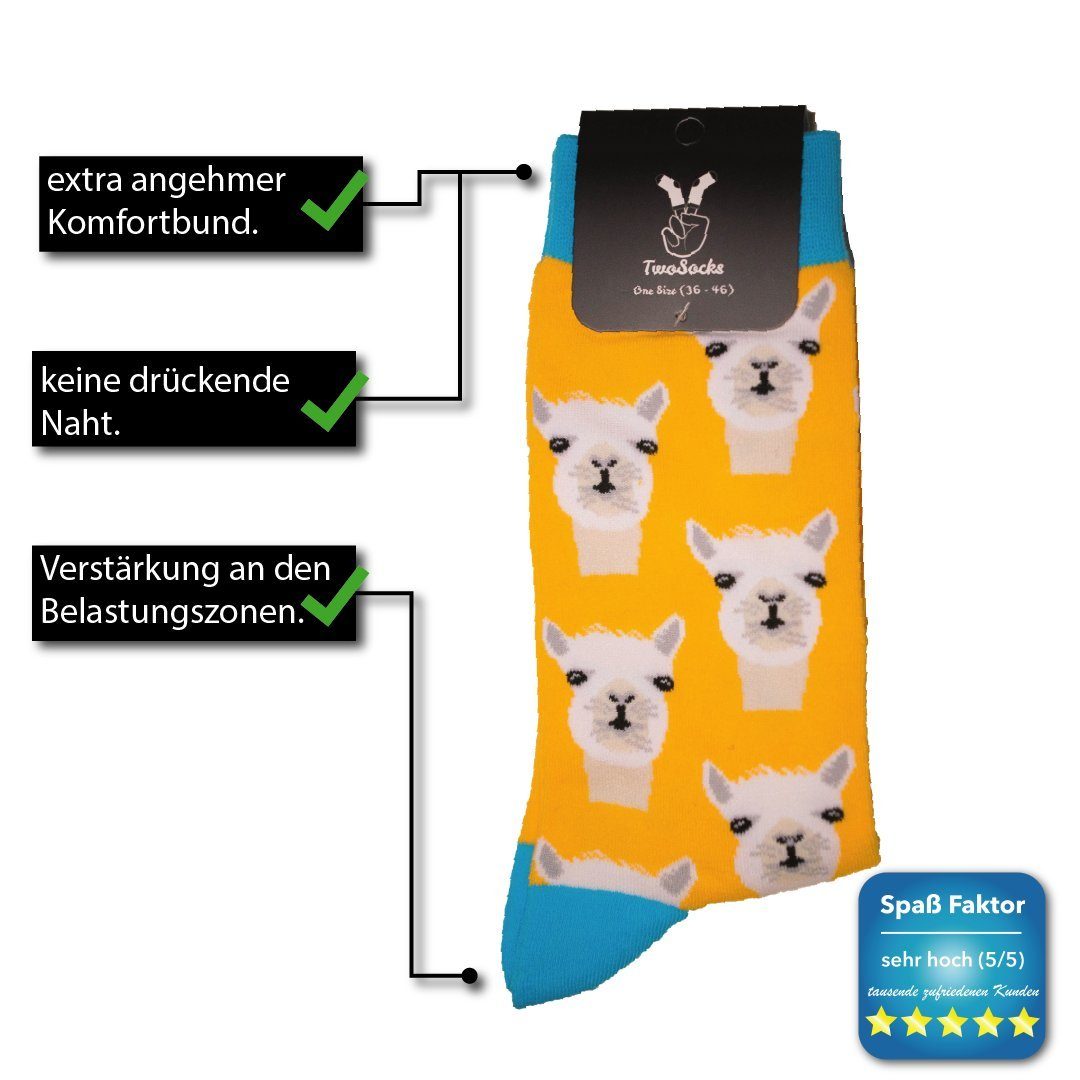 TwoSocks Freizeitsocken Alpaka Socken lustige Socken Herren & Damen, Einheitsgröße