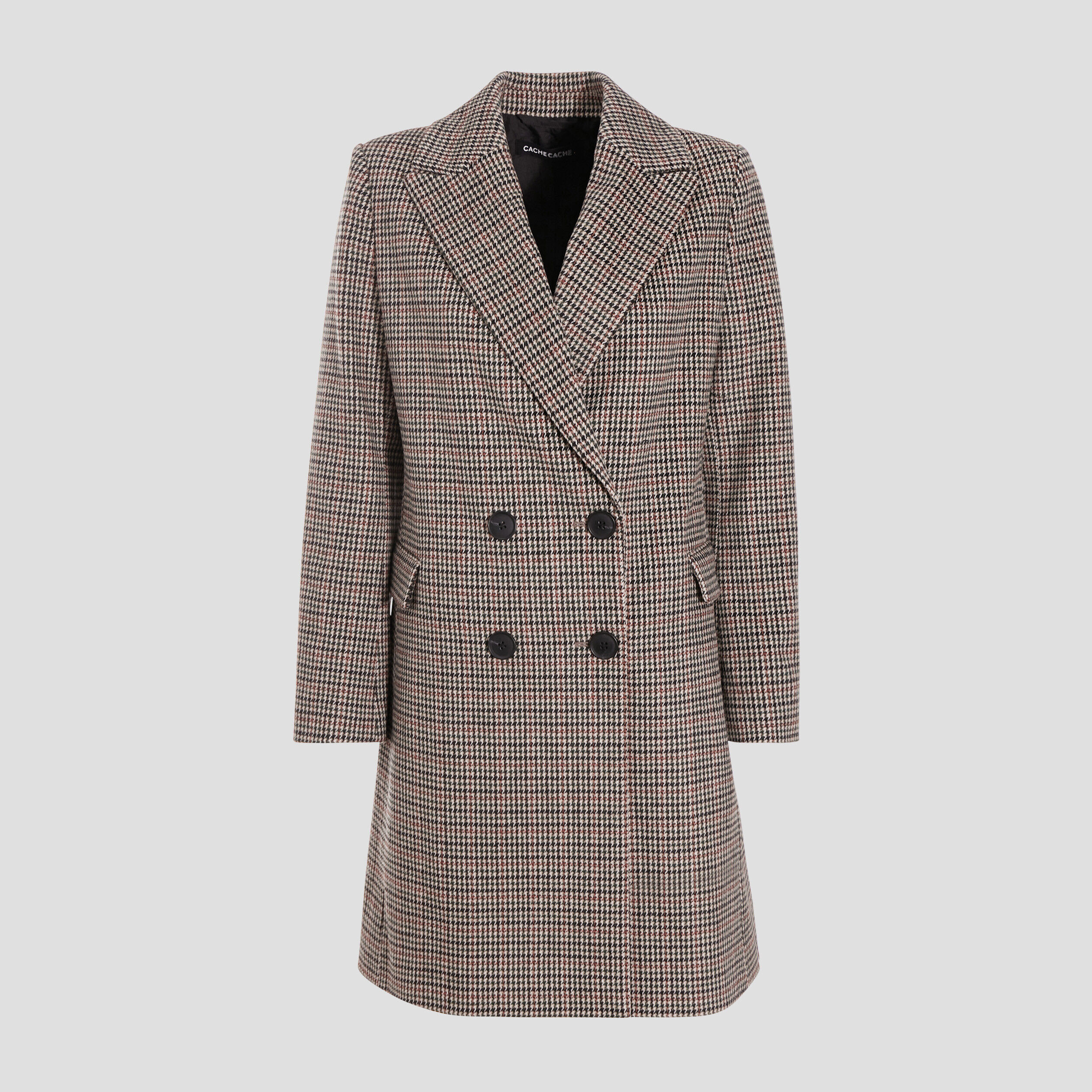 Manteau droit boutonné beige femme | Cache Cache
