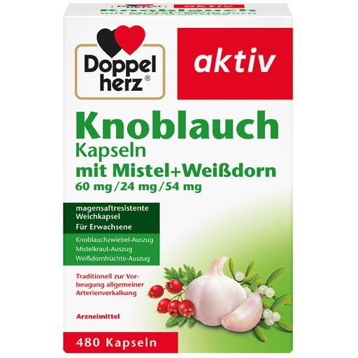 DOPPELHERZ Knobl.Kap.m.Mistel Weißdorn 60/24/54 mg  480 St  Kapseln, magensaftresistent