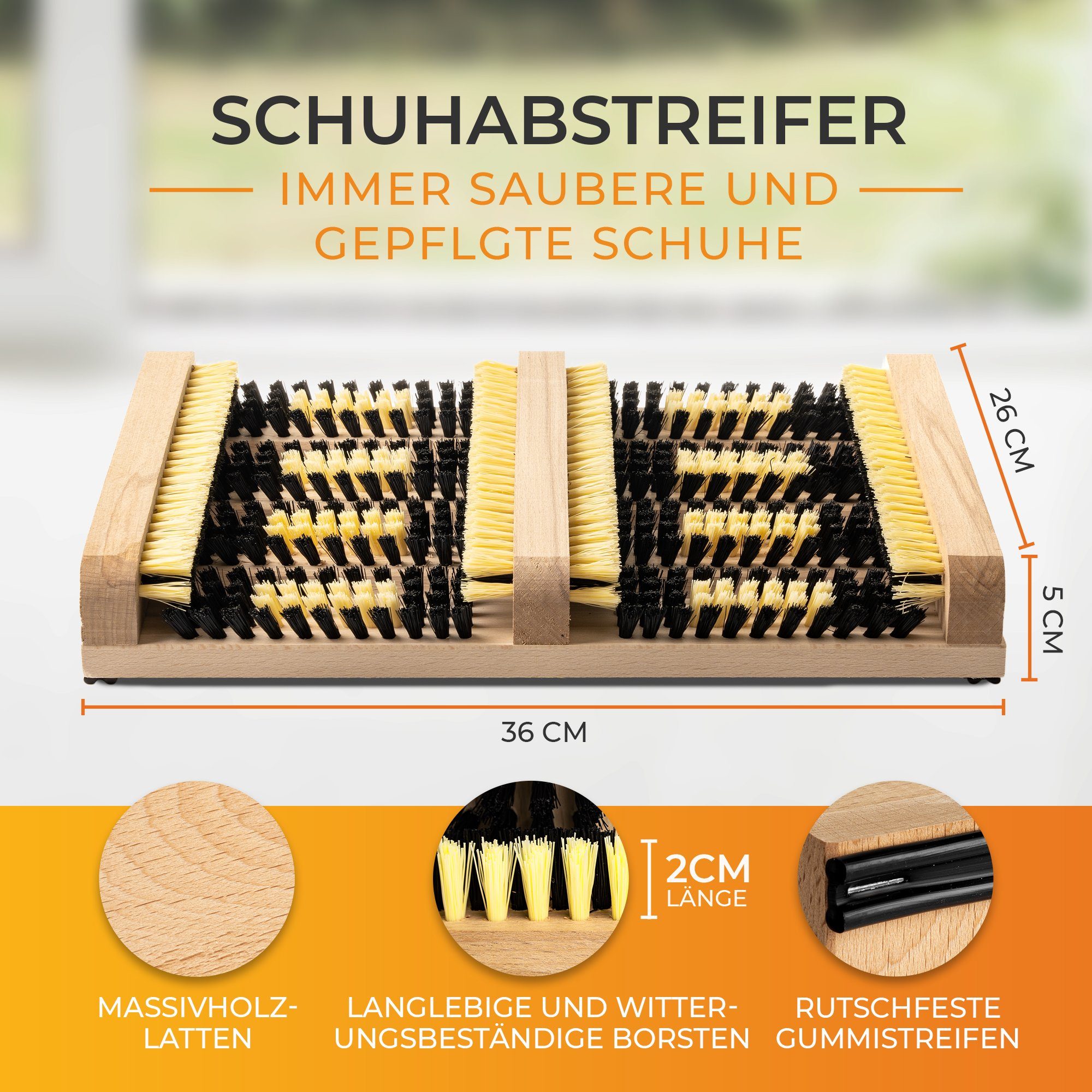 TIMELEOS Schuhabtropfschale Schuhabstreifer für innen Schuhabtreter 1er Set Aussen mit Borsten (1-tlg)