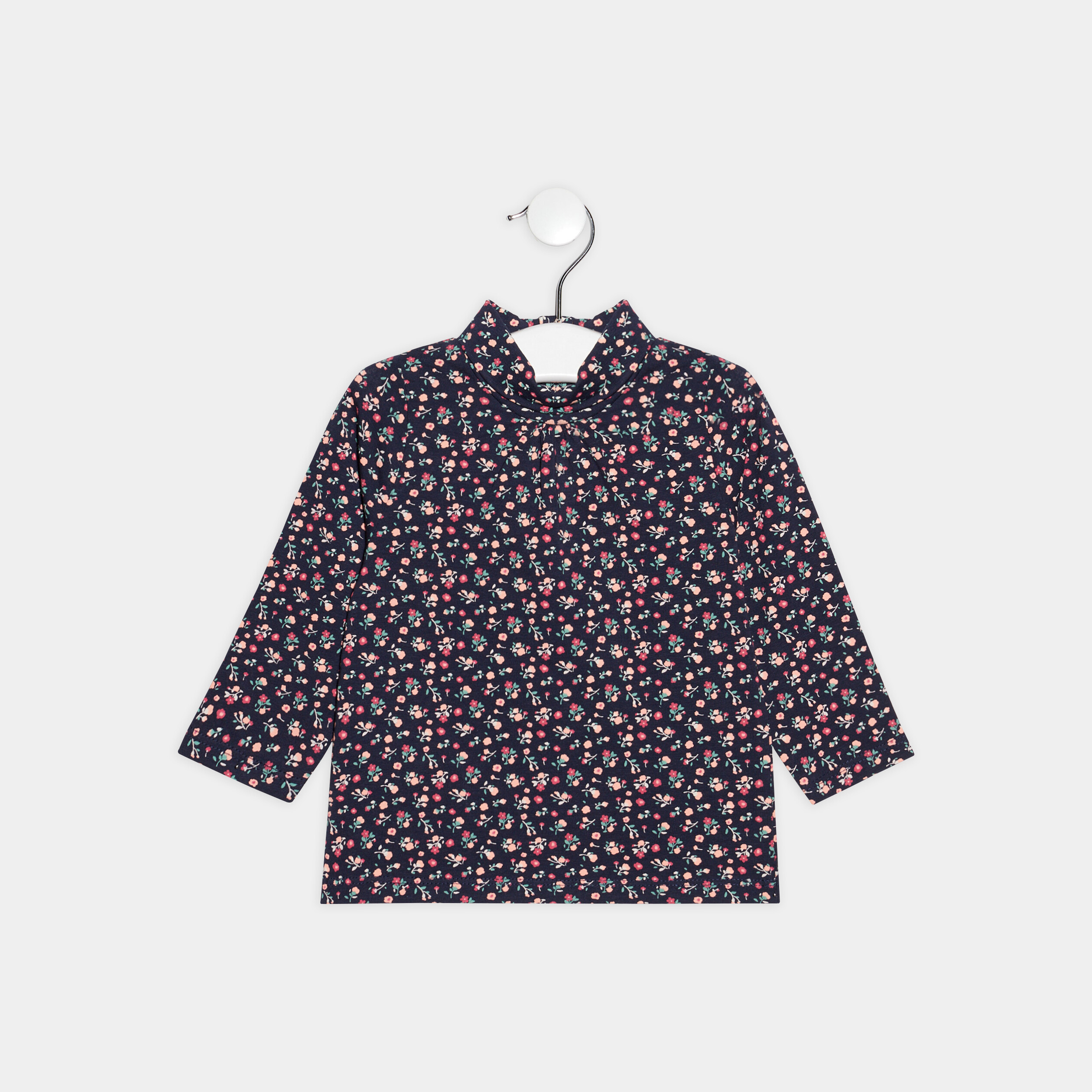 T-shirt manches longues bleu marine bébé fille | La Halle