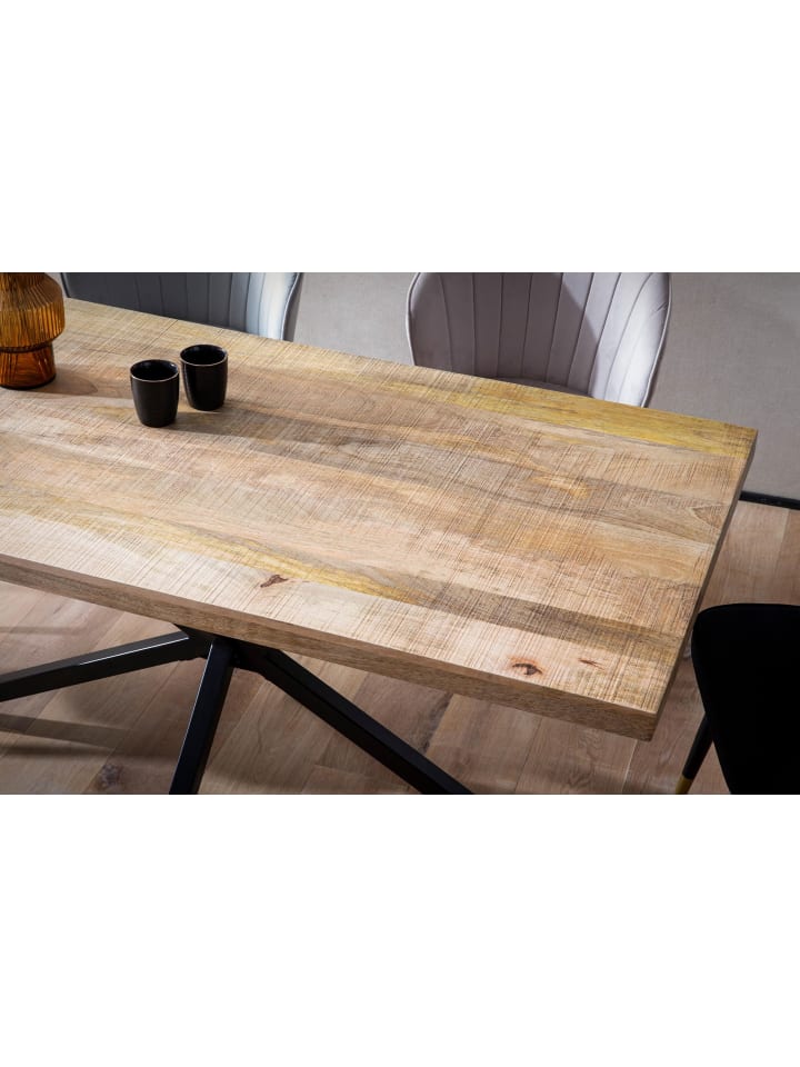 KADIMA DESIGN Esszimmertisch 160x80x76 cm Massivholz Metall Esstisch günstig kaufen