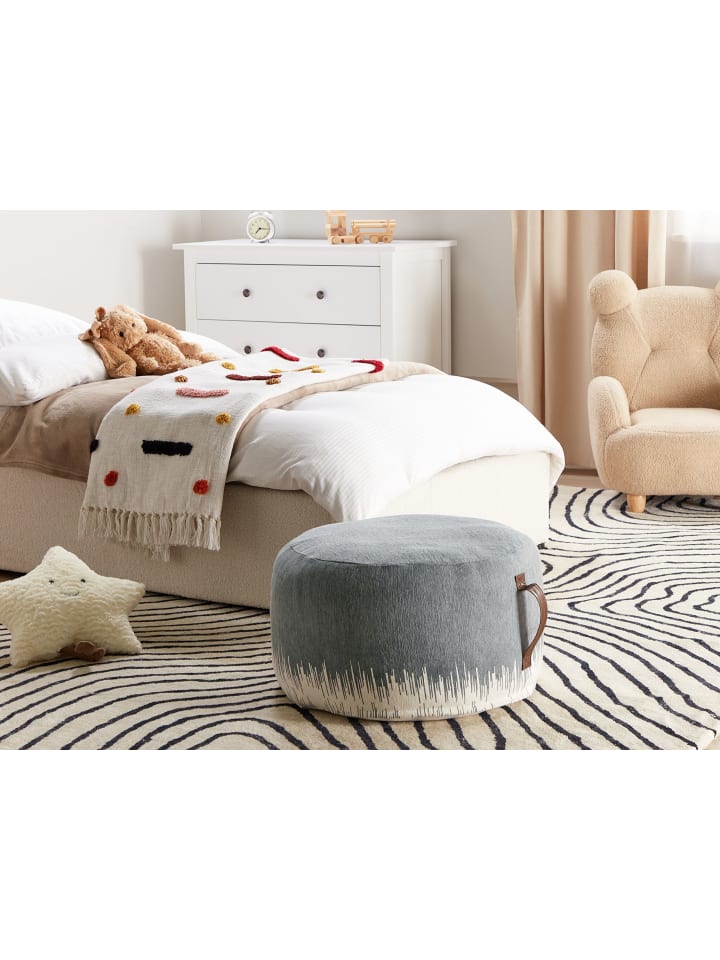 Beliani Pouf KAWAI in Grau/Weiß - (W) 50 x (H) 30 x (L) 50 cm günstig kaufen onesize