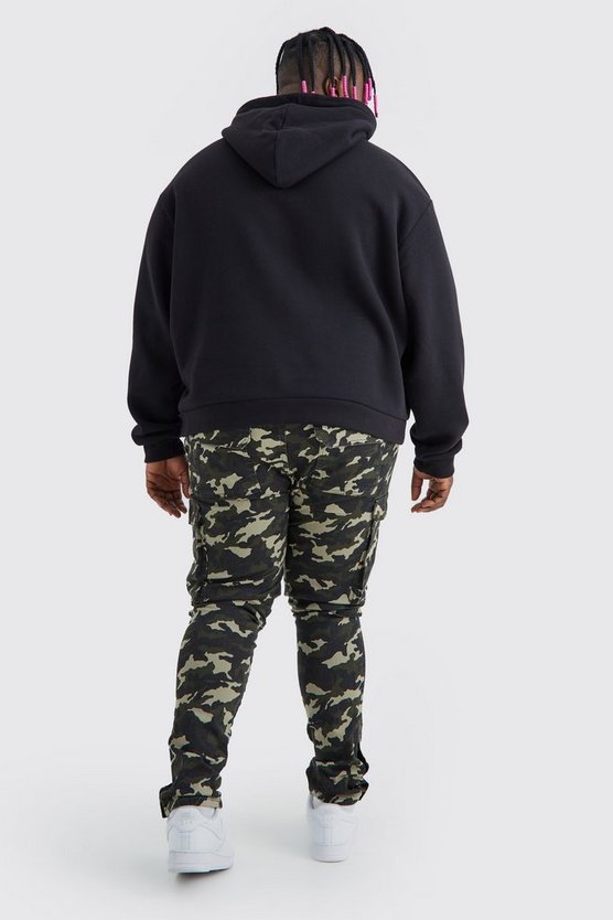 Plus Skinny Camouflage Cargo-Hose mit Druckknöpfen