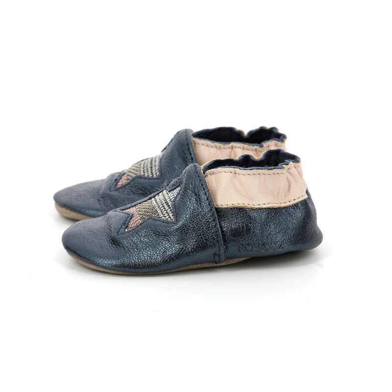Chaussons cuir tannage vegetal Star Stripe