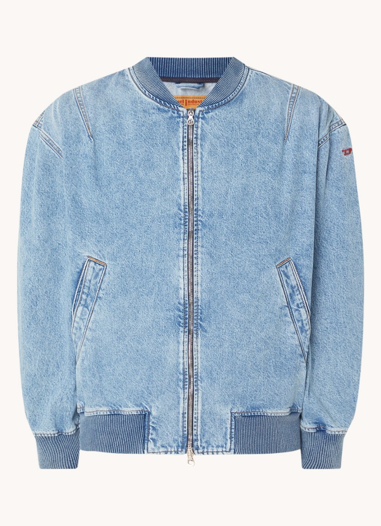 Giacca bomber in denim Diesel D-Vinz con tasche laterali