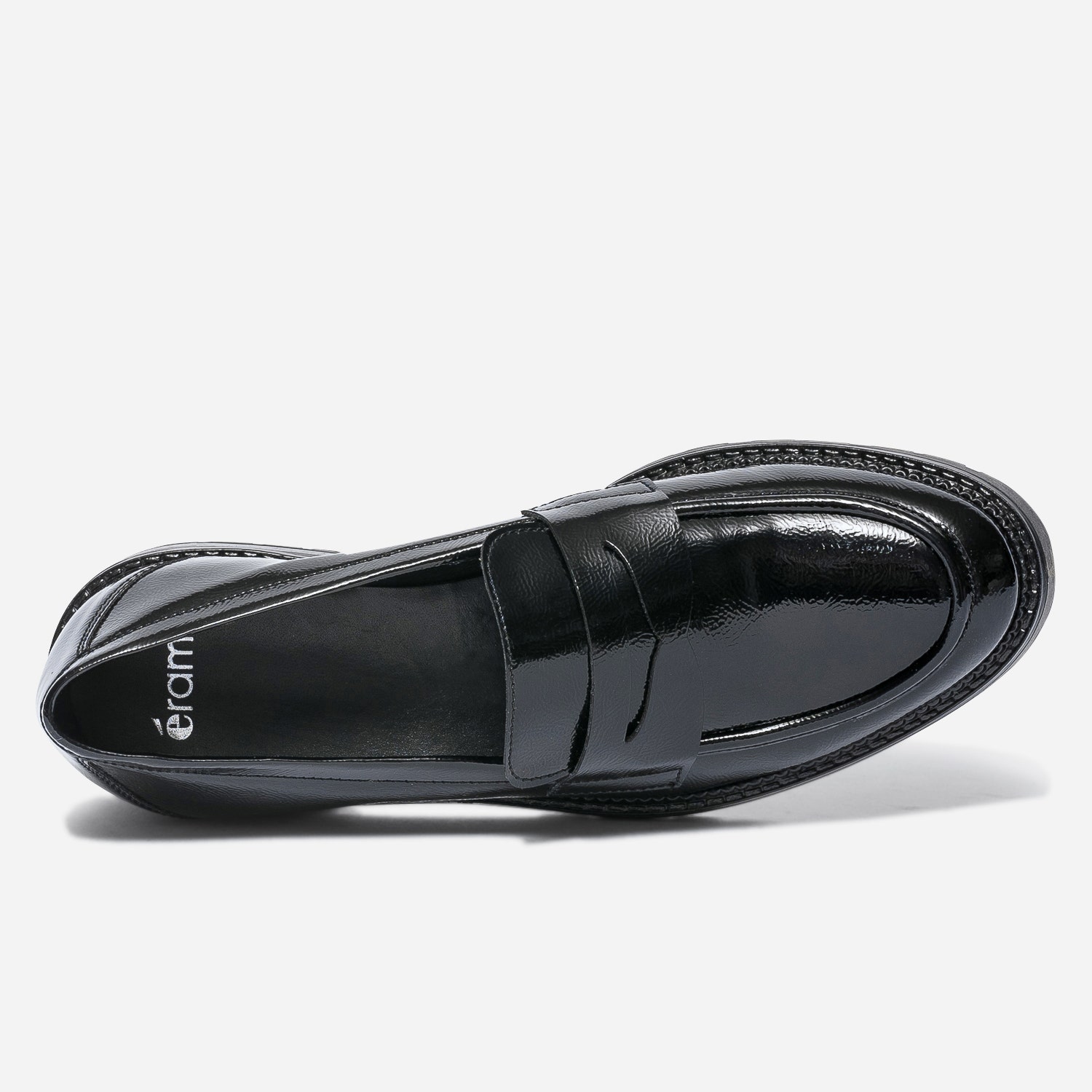 Mocassin noir verni
