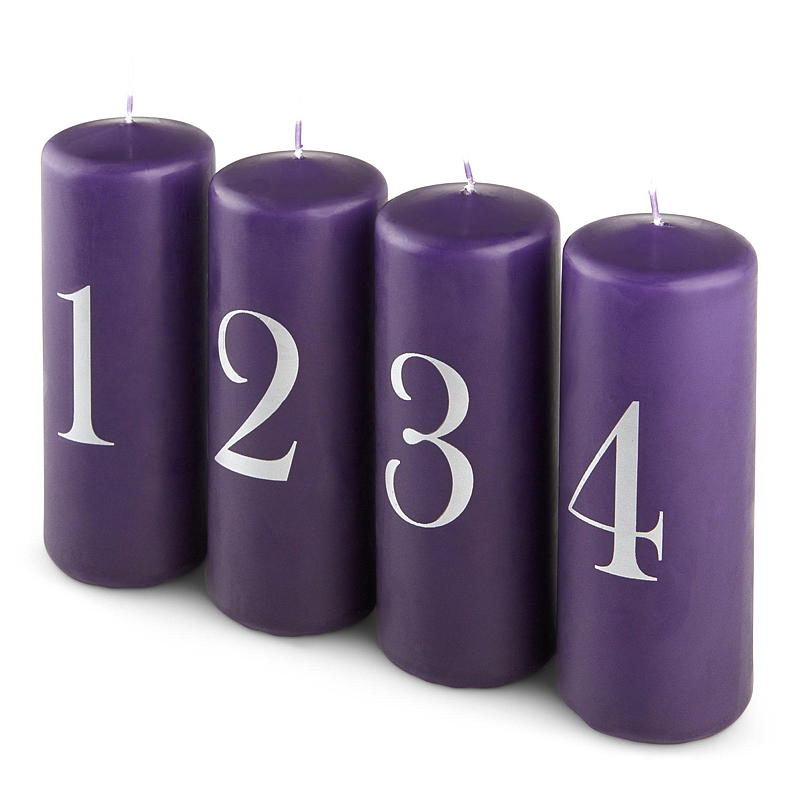 Vie Home Adventslys 4-pk 12 cm, 1-4, parafin lilla
