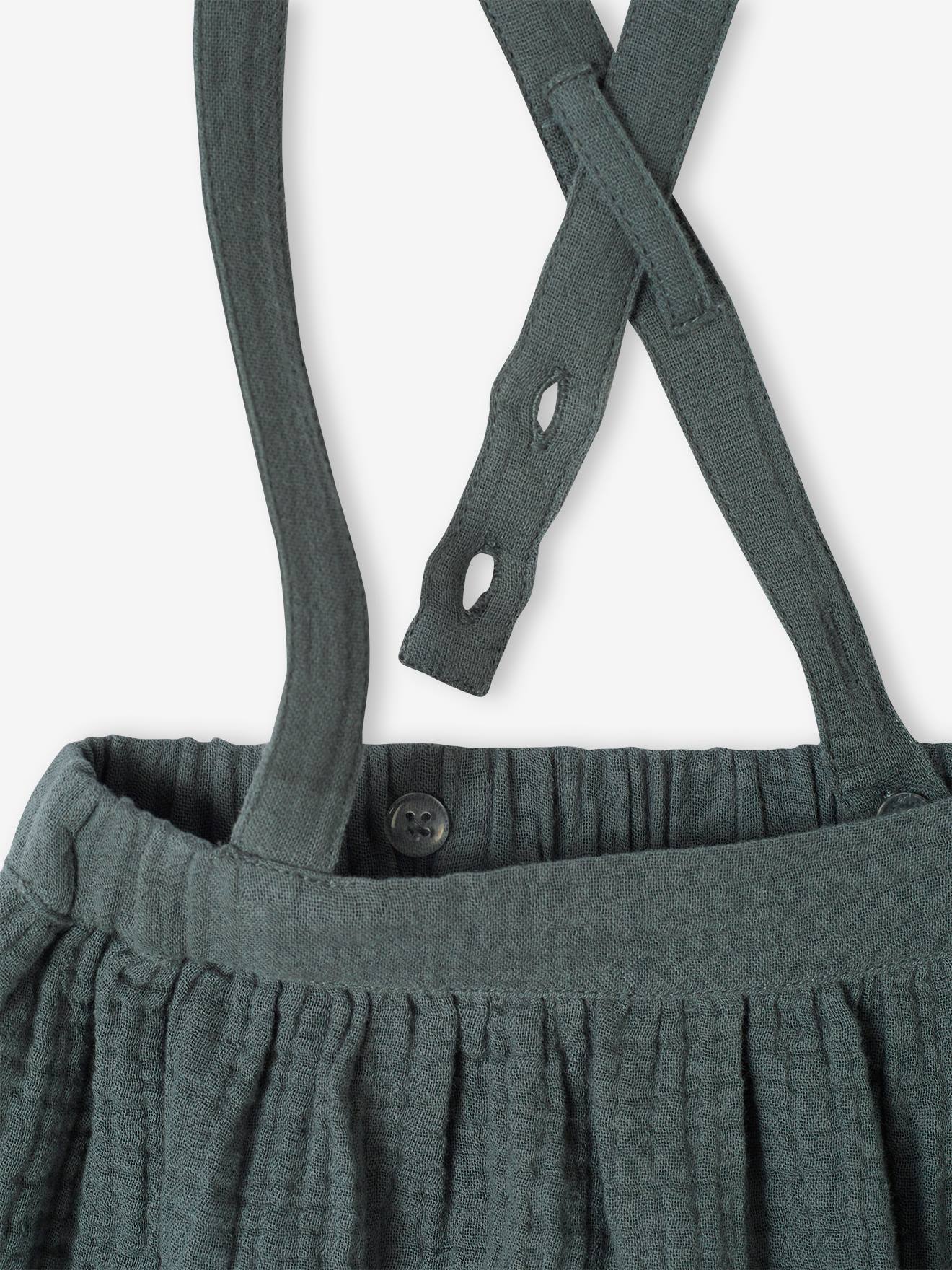 Ensemble 3 pièces : T-shirt + bandeau + jupe à bretelles bébé naissance vert