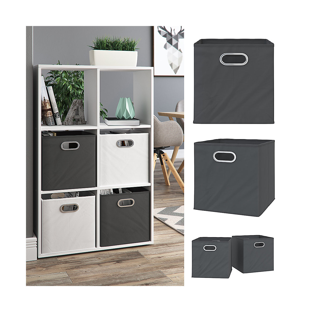 Faltbox Anthrazit 2er Set