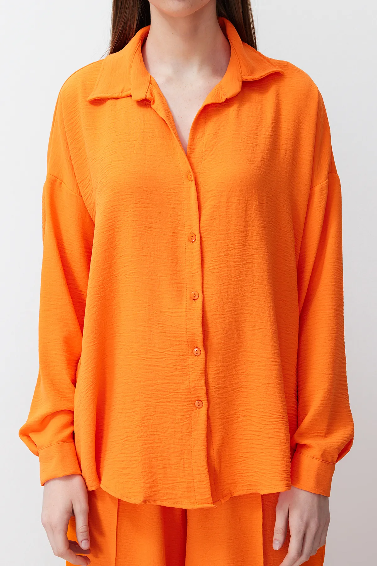 Trendyol Collection  Orange gewebtes Unter- und Ober-Unterteil-Oberteil-Set TWOSS24AU00038
