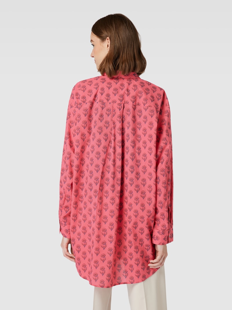 Longbluse mit Allover-Muster in fuchsia