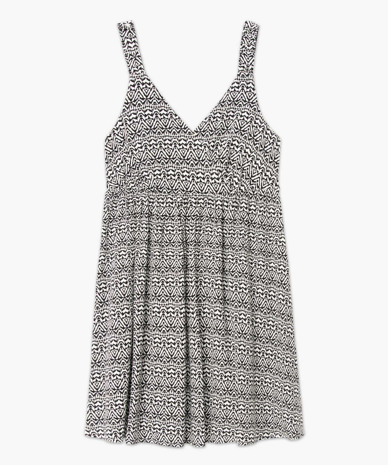 Robe femme imprimée à bretelles et taille empire imprime | GEMO