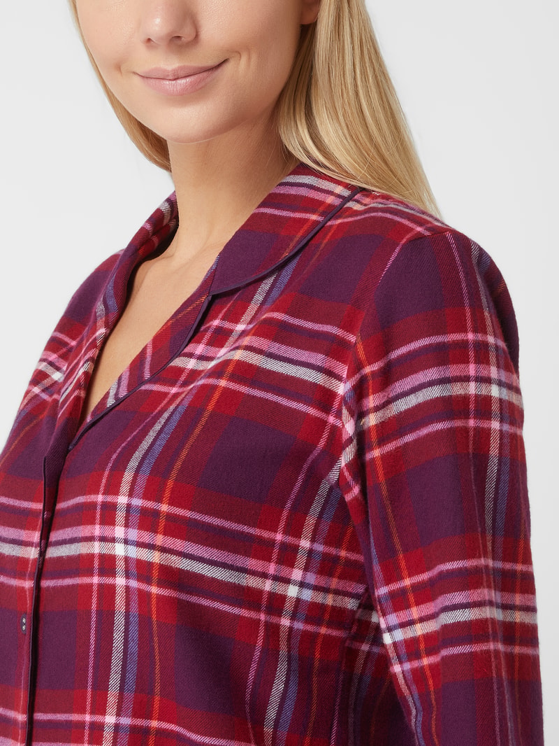 Pyjama-Oberteil aus Baumwolle Modell 'Clarissa' in bordeaux rot