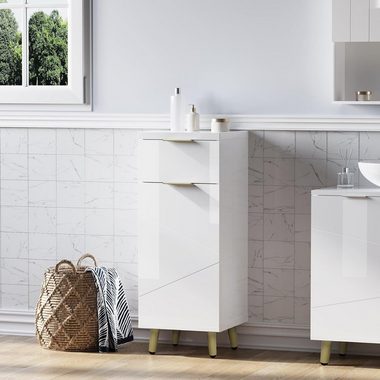 EUGAD Badkommode (1 St), Badezimmerschrank mit Schublade, 2 Ablagen, aus MDF