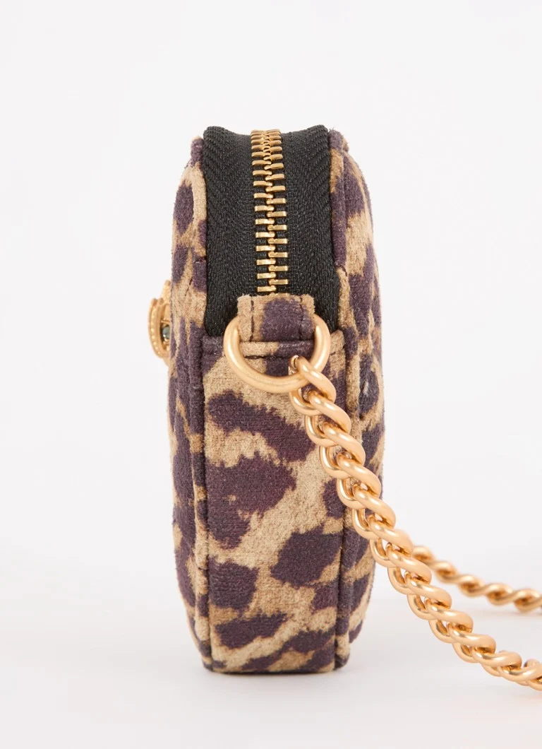Kurt Geiger Micro Heart Leopard Print Crossbody Bag