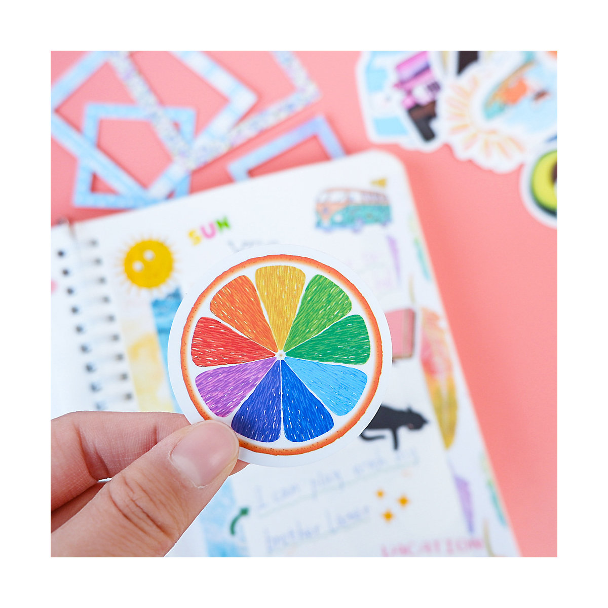frler Journal Notizbuch Tagebuch Scrapbooking Set mit Aufkleber Schablonen Notizbücher für Kinder