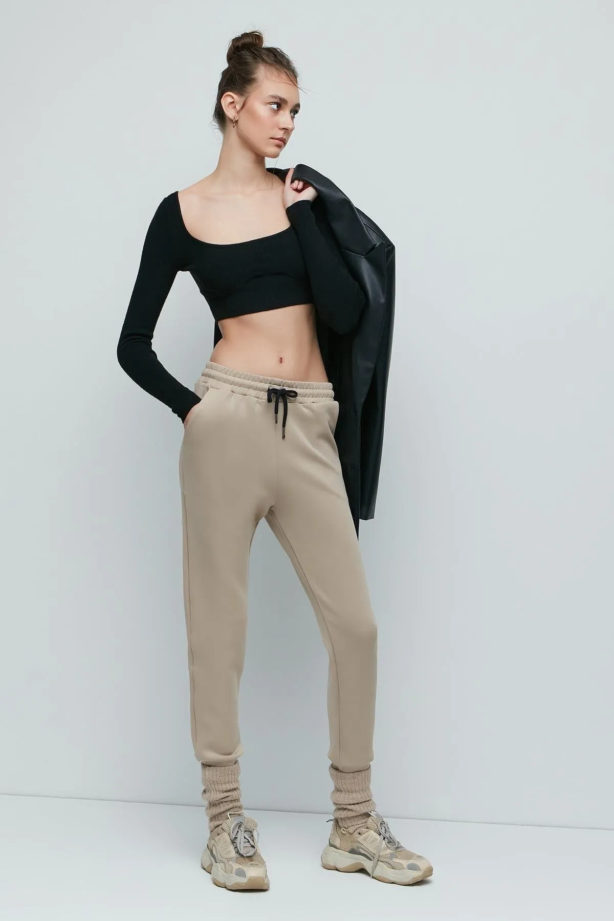 C&City  Jogginghose mit Bündchen 803 Stein