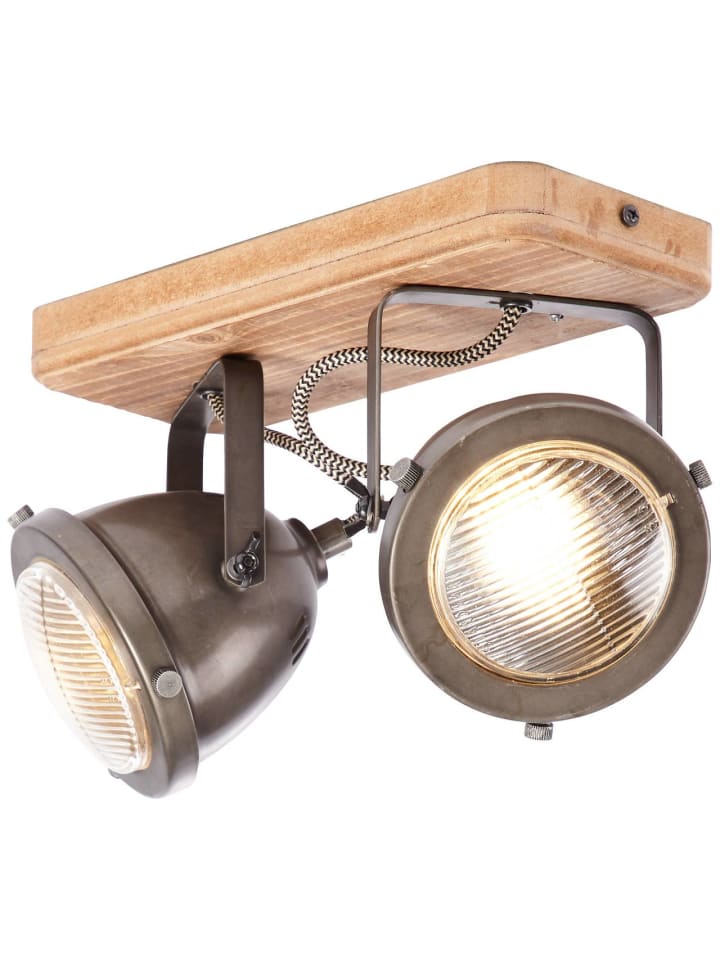 Brilliant Spotbalken, 2-flammig Carmen Wood 18x27x11,5 cm in burned steel/holz günstig kaufen onesize