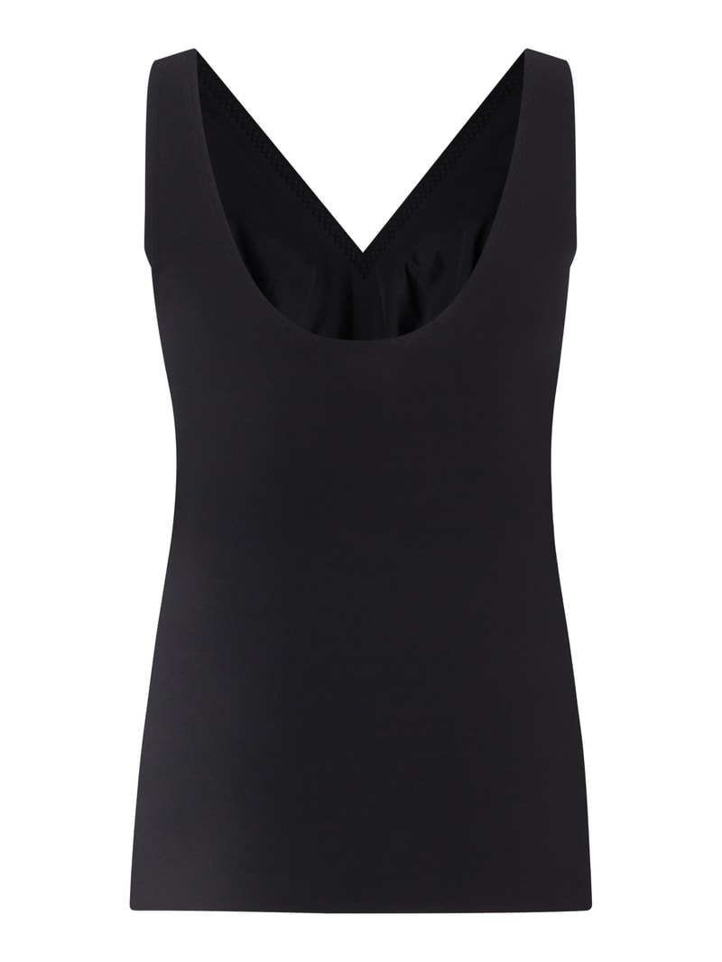 Top mit Stretch-Anteil in schwarz