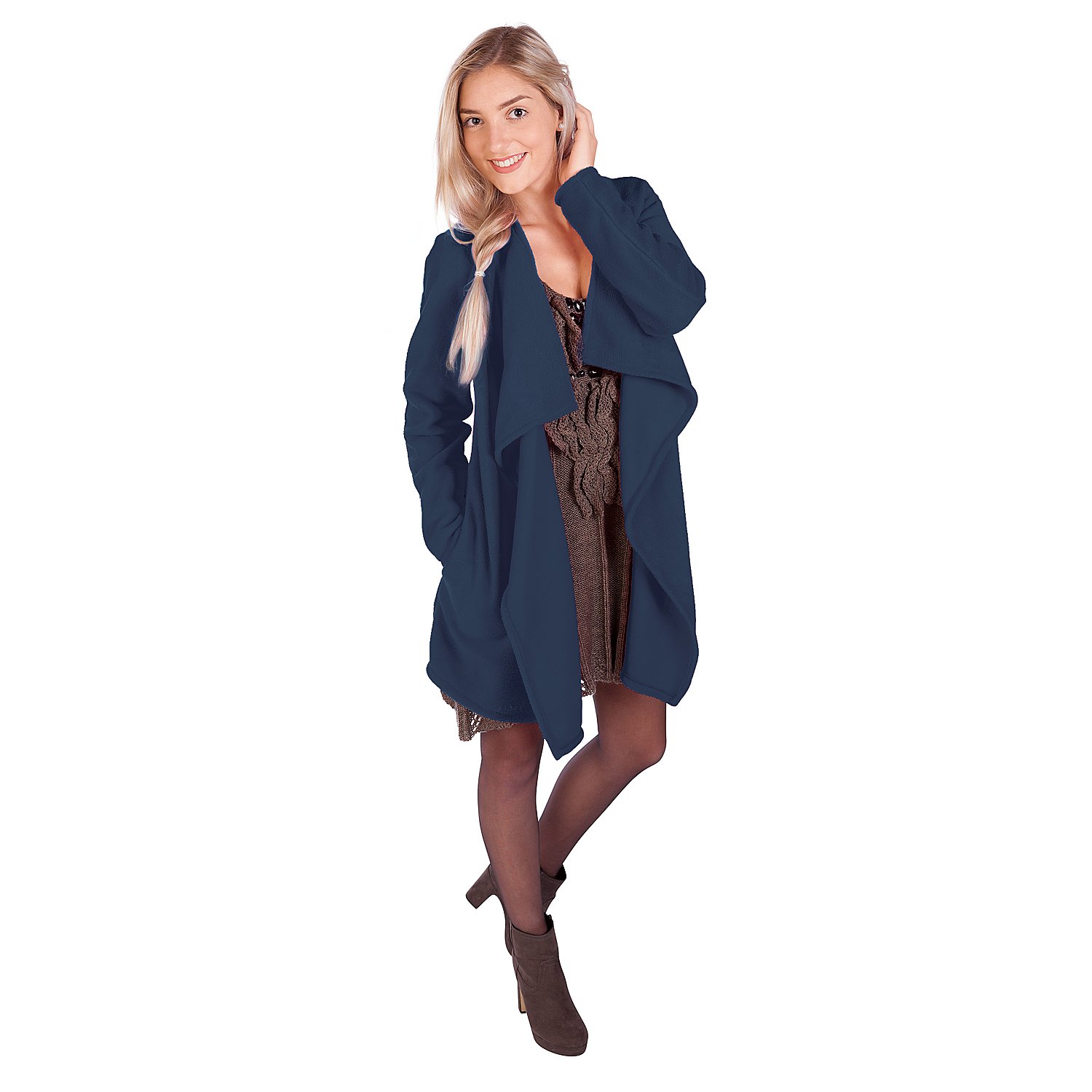 Fleecestoff, jeansblau