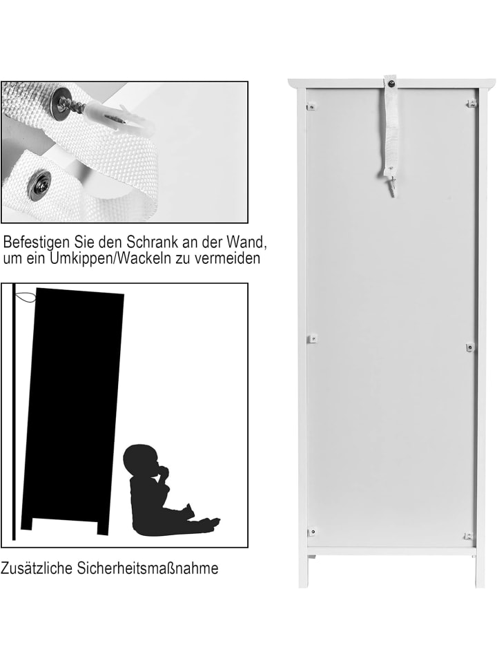 COSTWAY Badezimmerschrank in Weiß günstig kaufen onesize