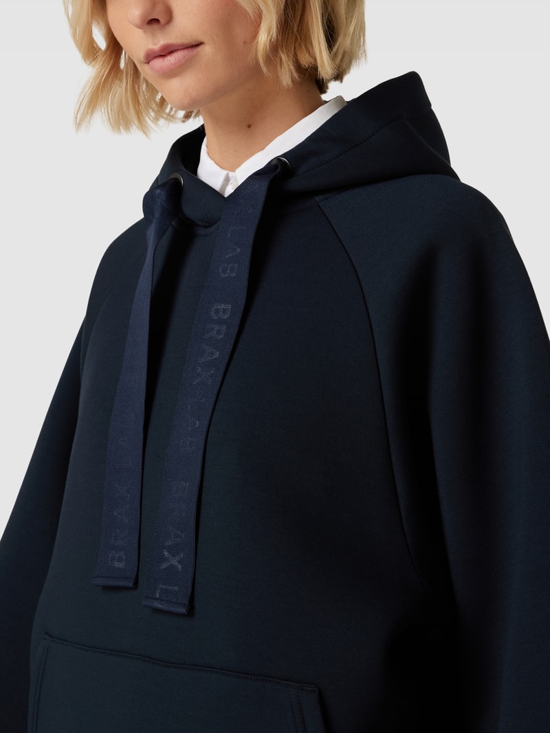Hoodie mit Kimonoärmel Modell 'Fayne' in marineblau