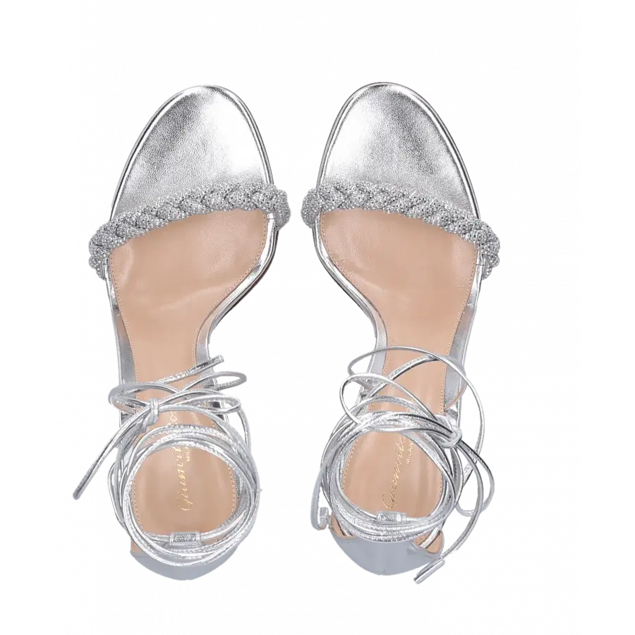Gianvito Rossi - Sandalen CRYSTAL LEMONI Kalbsleder - grau