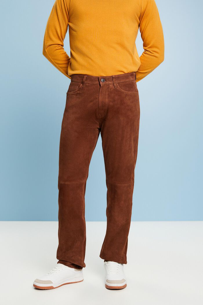 Gerade geschnittene Hose aus Rauleder