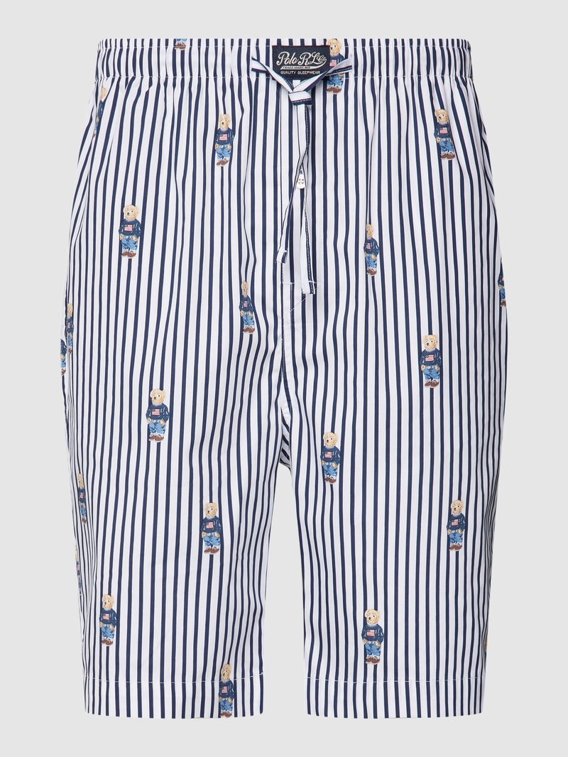 Pyjama-Shorts mit Streifenmuster in dunkelblau