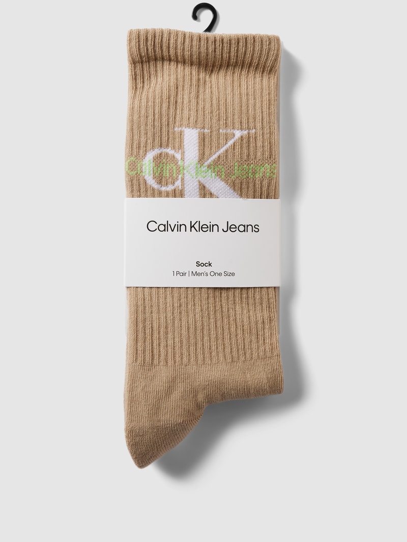 Socken mit Label-Print Modell 'SOCK' in sand