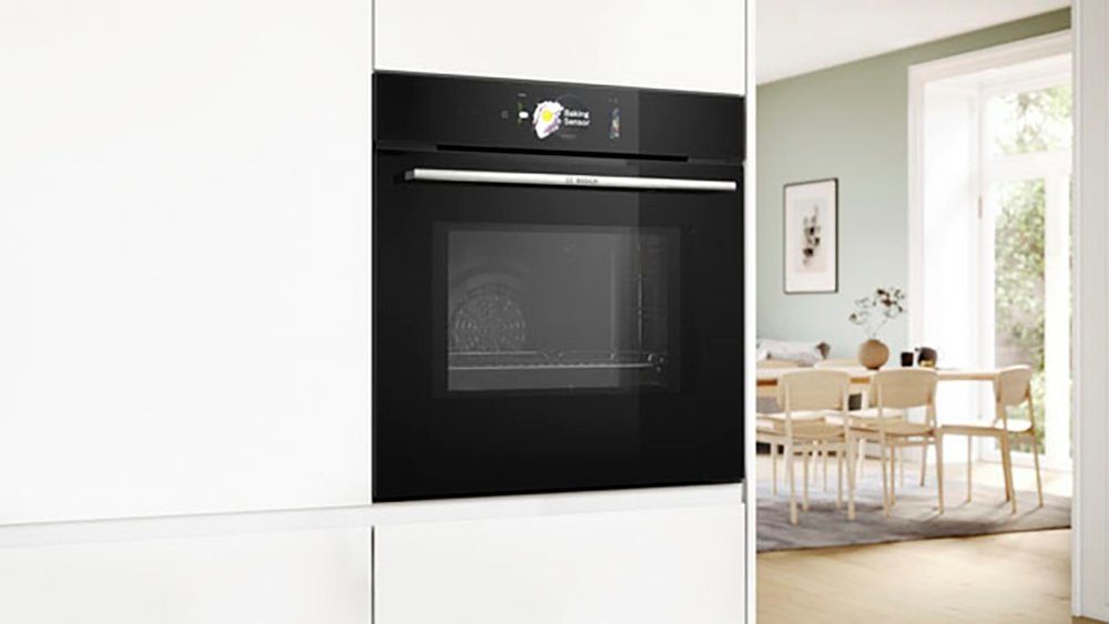 BOSCH Backofen mit Mikrowelle Serie 8 HMG778NB1, mit 1-fach-Teleskopauszug, Pyrolyse-Selbstreinigung
